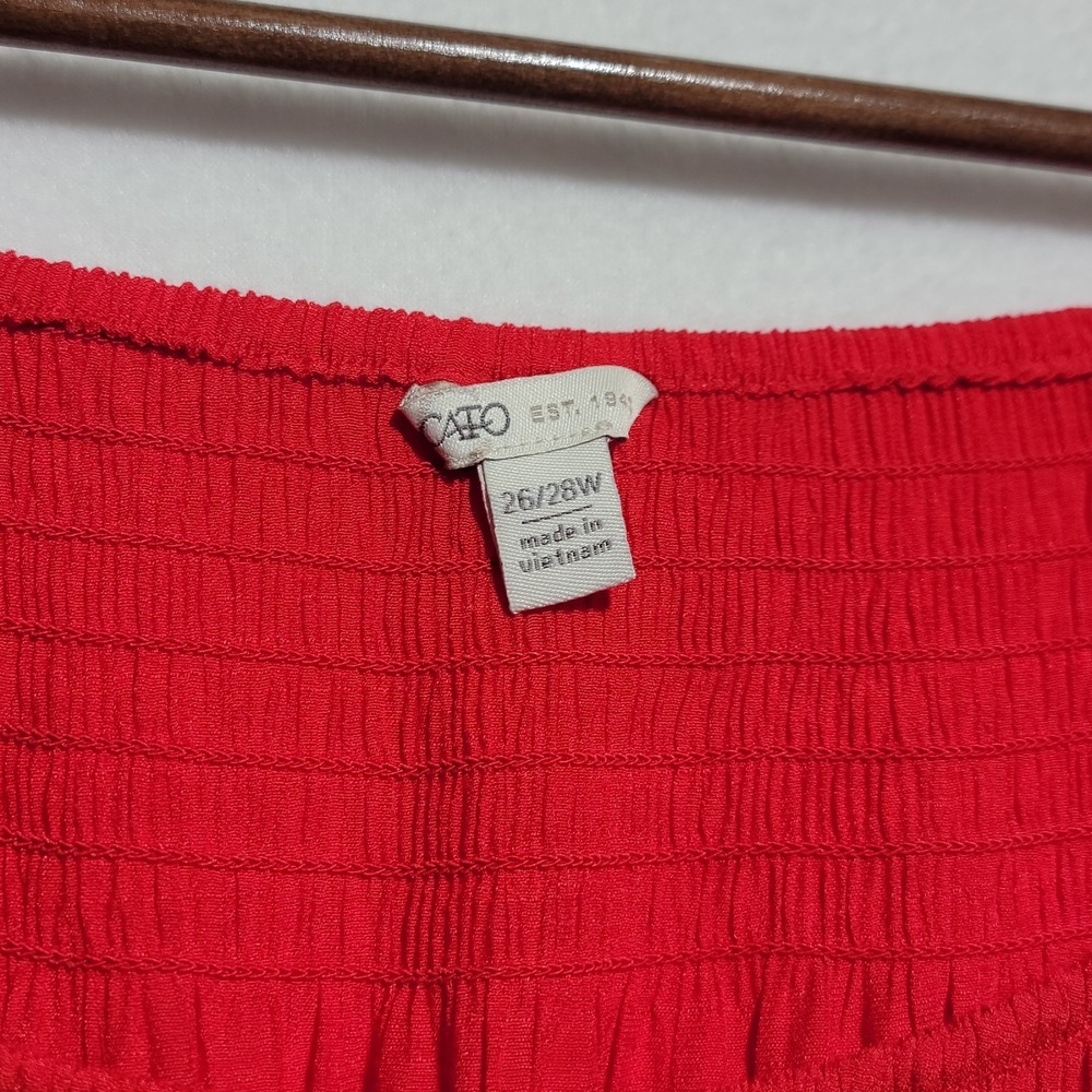 Cato Woman Plus 26W/28W Ruffle Flutter Sleeve Top Off Shoulder Pom Pom Tassels - Picture 3 of 3